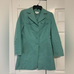 LOFT. Long women’s mint green jacket